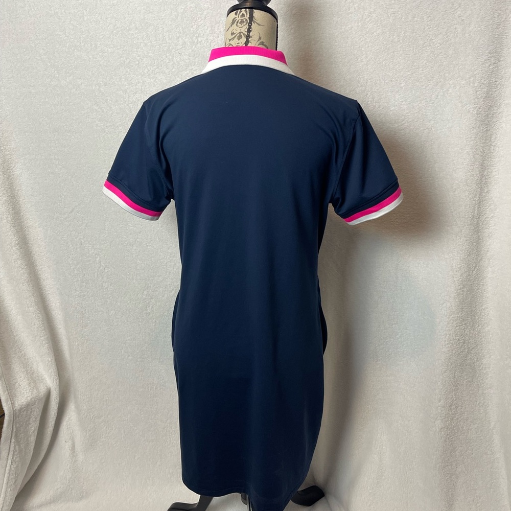 G/FORE Navy Polo Dress with Pink and White Trim - Picture 4 of 7